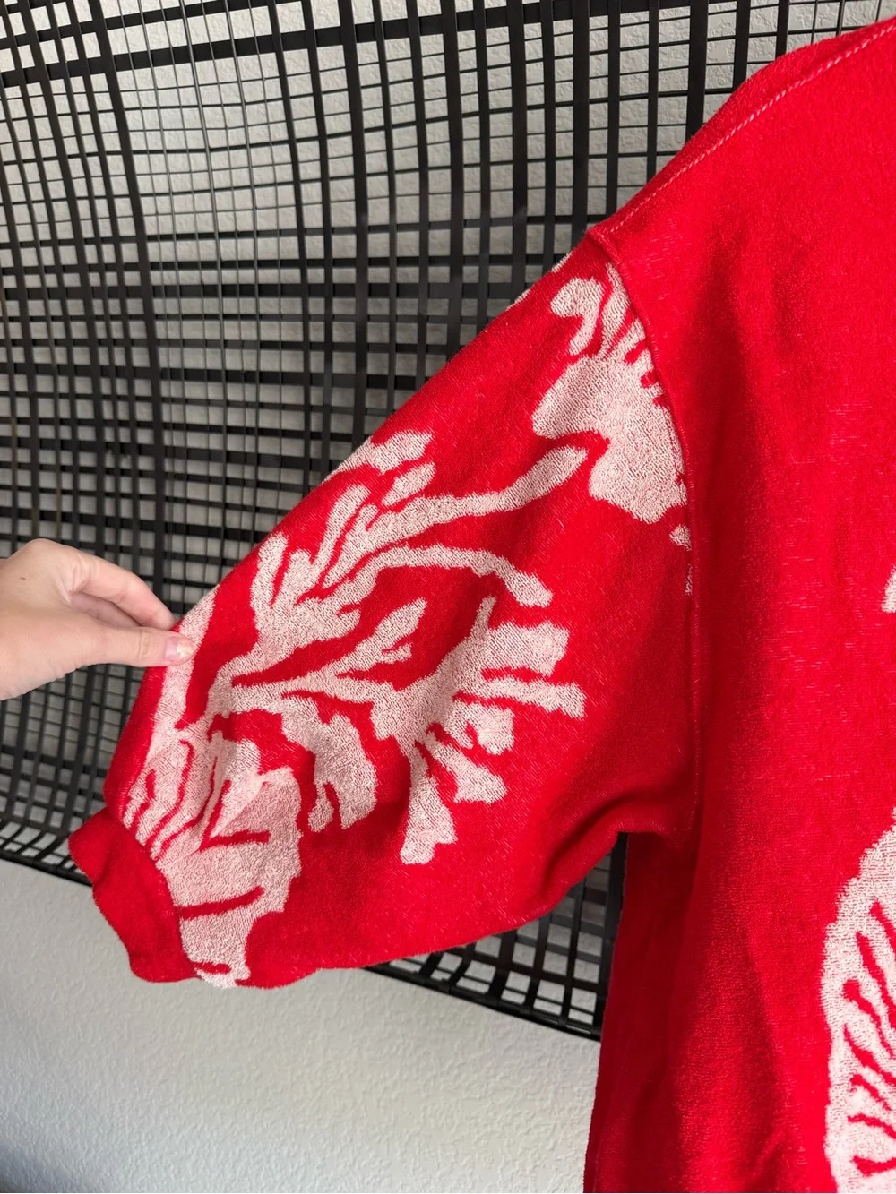 Free people Shell Baby Hoodie cherry red